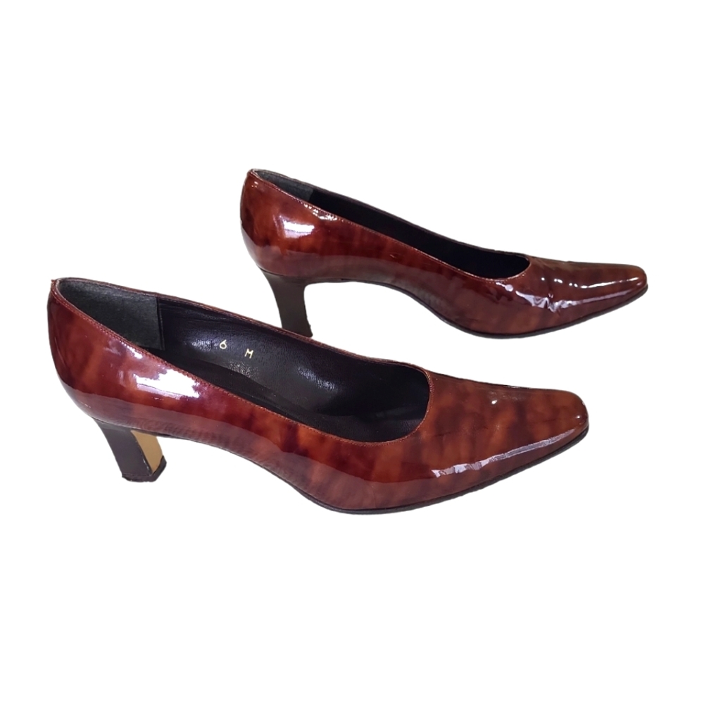 EUC Etienne Aigner women's brown all leather heeled pumps, 6M